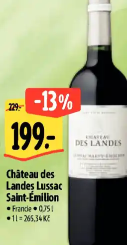 Albert Château des Landes Lussac Saint-Émilion nabídka