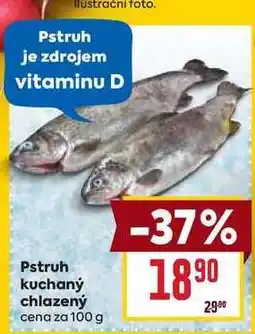 Billa Pstruh kuchaný chlazený cena za 100g nabídka