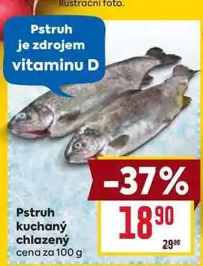 Billa Pstruh kuchaný chlazený cena za 100g nabídka