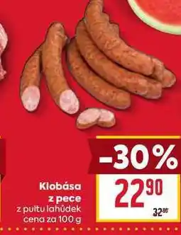 Billa Klobása z pece z pultu lahůdek cena za 100g nabídka