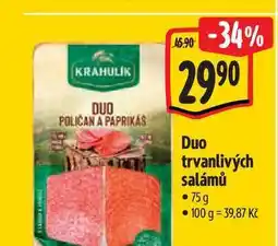 Albert Duo trvanlivých salámů 75g nabídka