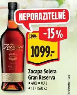 Albert Zacapa Solera Gran Reserva 40% 0,7 l nabídka