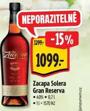 Albert Zacapa Solera Gran Reserva 40% 0,7 l nabídka