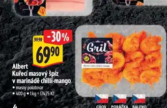 Albert Albert Kuřecí masový špíz v marinádě chilli-mango 400 g nabídka
