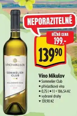 Albert Víno Mikulov Sommelier Club přívlastková vína 0,75 l nabídka