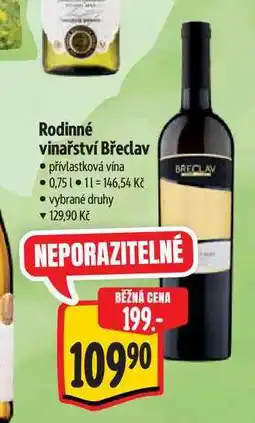 Albert Rodinné vinařství Břeclav 0,75 l nabídka