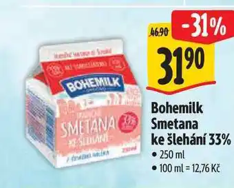 Albert Bohemilk Smetana ke šlehání 33% 250 ml nabídka