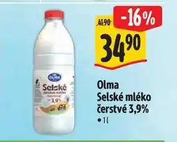 Albert Olma Selské mléko čerstvé 3,9% 1 l nabídka