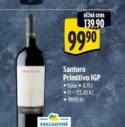 Albert Santoro Primitivo IGP 0,75 l nabídka