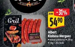 Albert Albert Klobása Merguez 270 g nabídka