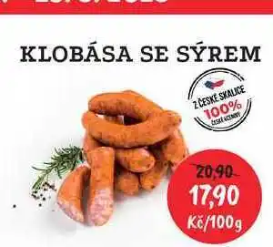 RABBIT řeznictví KLOBÁSA SE SÝREM 100g nabídka