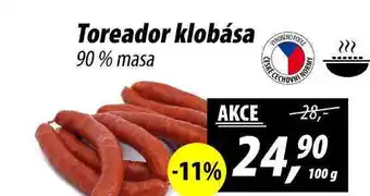 ZEMAN Toreador klobása 90% masa, 100 g nabídka