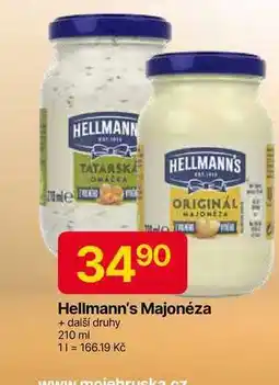 Hruška Hellmann's majonéza, tatarská omáčka 210ml, vybrané druhy nabídka