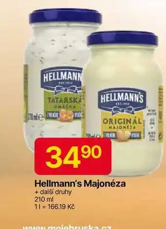 Hruška Hellmann's majonéza, tatarská omáčka 210ml, vybrané druhy nabídka
