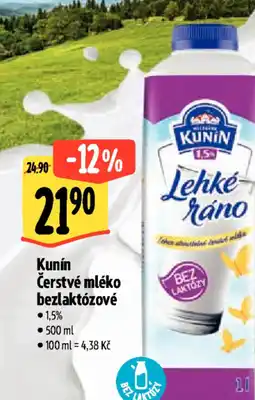 Albert Kunín Čerstvé mléko bezlaktózové nabídka