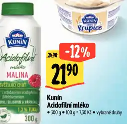 Albert Kunín Acidofilní mléko nabídka