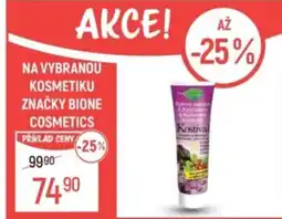 Globus Na vybranou kosmetiku značky bione cosmetics nabídka