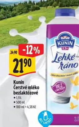 Albert Kunín Čerstvé mléko bezlaktózové nabídka