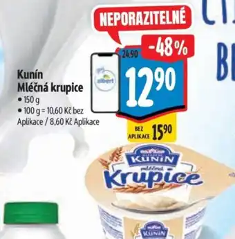 Albert Kunín Mléčná krupice nabídka