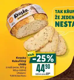 Billa Kvasko Kukuřičný chléb z naší pece, 505 g nabídka