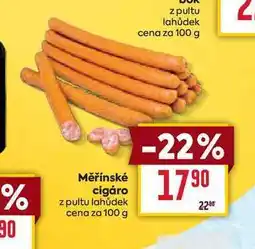 Billa Měřínské cigáro z pultu lahůdek cena za 100g nabídka