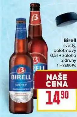Billa Birell světlý, polotmavý 0,5l nabídka