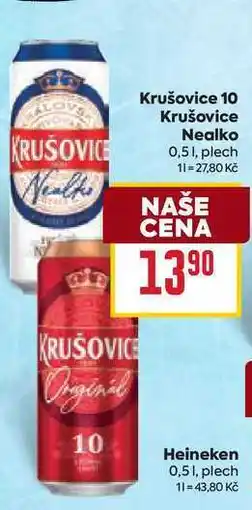 Billa Krušovice Nealko 0,51, plech nabídka