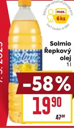 Billa Solmio Řepkový olej nabídka