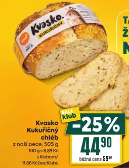 Billa Kvasko Kukuřičný chléb nabídka