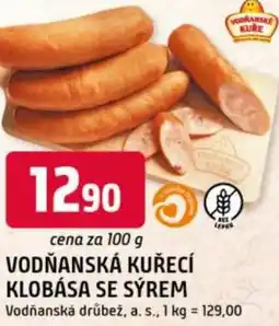 Trefa Vodňanská kuřecí klobása se sýrem nabídka
