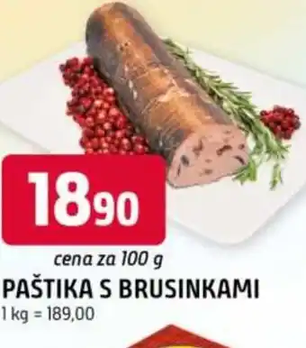 Trefa Paštika s brusinkami nabídka