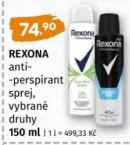 Terno REXONA anti-perspirant sprej, vybrané druhy nabídka