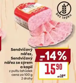 Billa Sendvičový nářez, Sendvičový nářez se sýrem a kapií nabídka