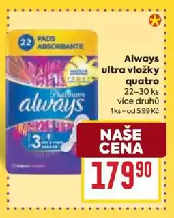 Billa Always Ultra vložky quatro nabídka