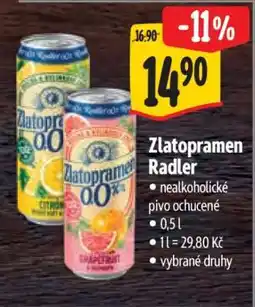 Albert Zlatopramen Radler nabídka