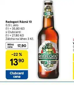 Tesco Pivo radegast rázná 10 nabídka
