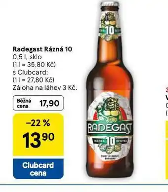 Tesco Pivo radegast rázná 10 nabídka