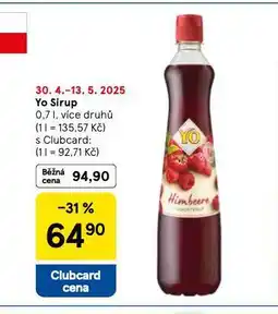Tesco Yo sirup nabídka
