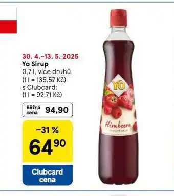 Tesco Yo sirup nabídka