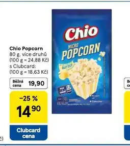 Tesco Chio popcorn nabídka