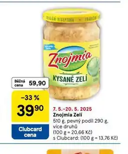 Tesco Znojmia zelí nabídka