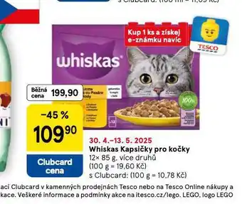 Tesco Whiskas kapsičky pro kočky nabídka