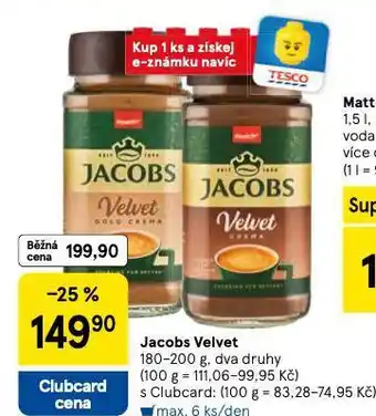 Tesco Jacobs velvet nabídka