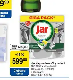 Tesco Jar kapsle do myčky nádobí nabídka