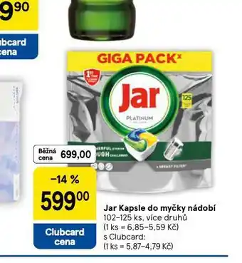 Tesco Jar kapsle do myčky nádobí nabídka