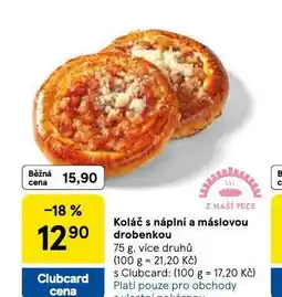 Tesco Koláč s náplní a máslovou drobenkou nabídka