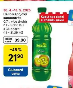 Tesco Hello nápojový koncentrát nabídka