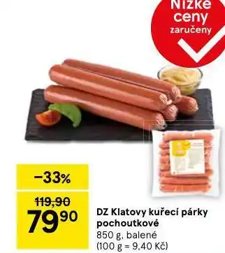 Tesco Kuřecí párky pochoutkové nabídka