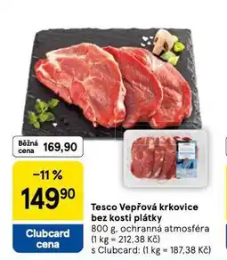 Tesco Vepřová krkovice bez kosti plátky nabídka