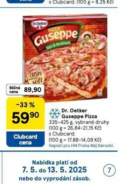 Tesco Dr. oetker guseppe pizza nabídka